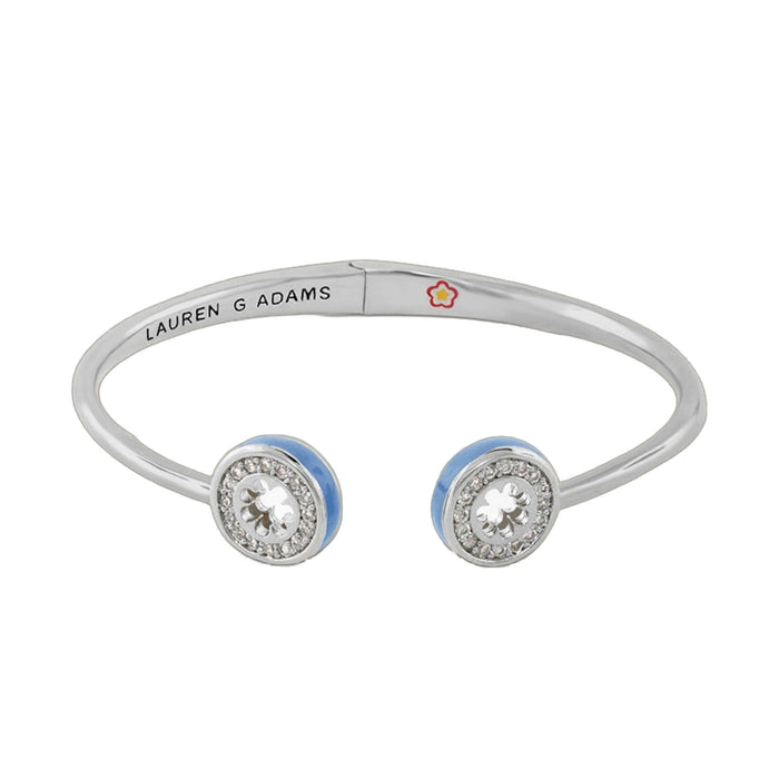 Open Arms Pave Flower Bangle
