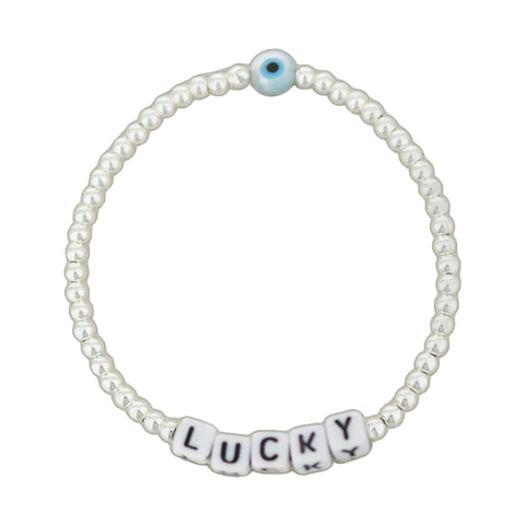 Lorelai Lucky Silver 3mm Beads Bracelet