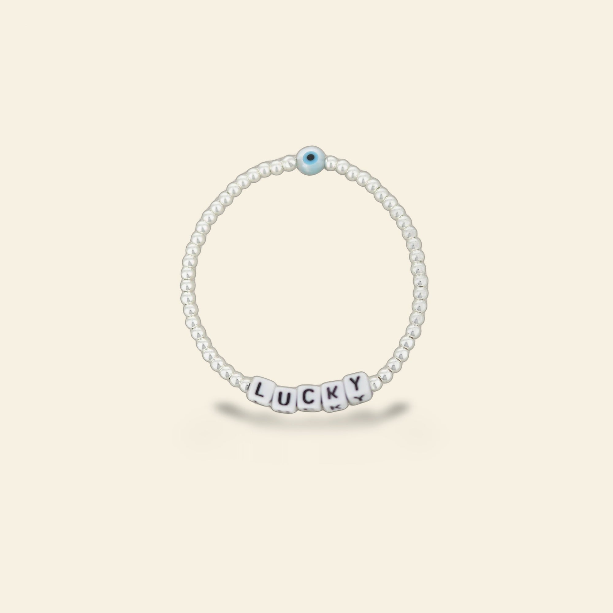 Lorelai Lucky Silver 3mm Beads Bracelet