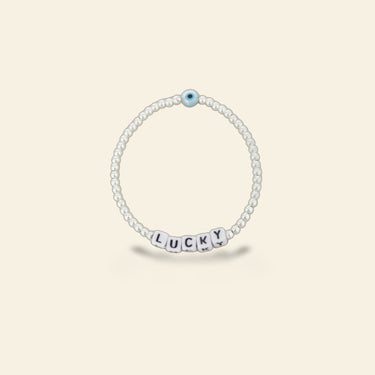 Lorelai Lucky Silver 3mm Beads Bracelet