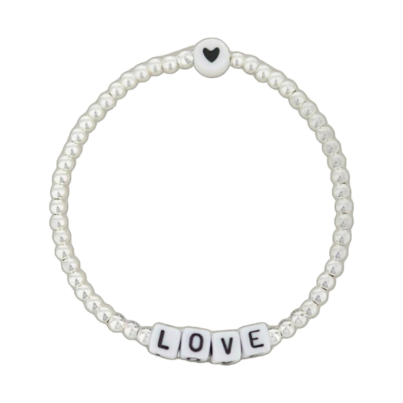 Lorelai Love Silver 3mm Beads Bracelet