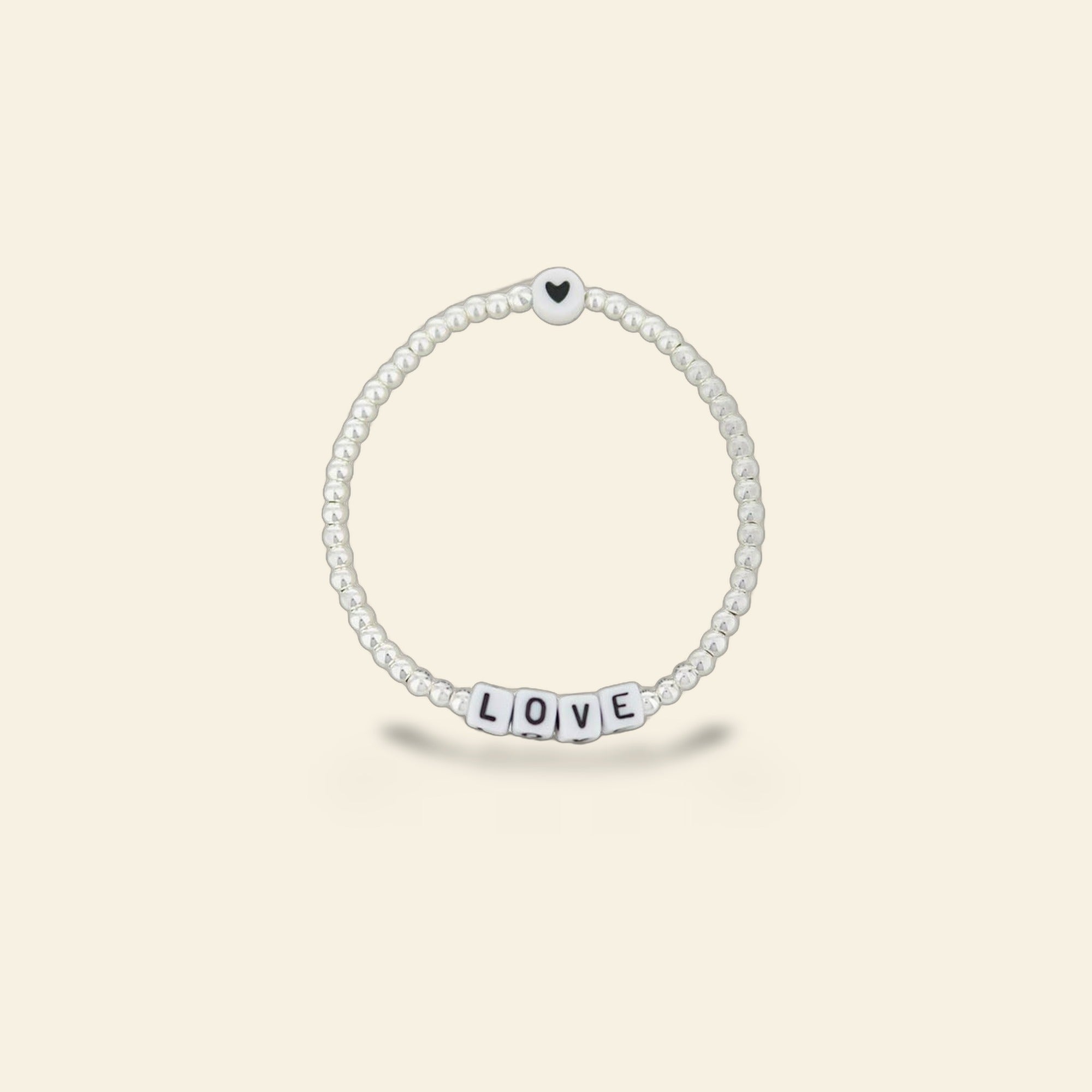 Lorelai Love Silver 3mm Beads Bracelet