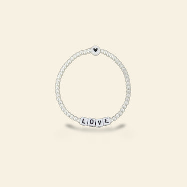 Lorelai Love Silver 3mm Beads Bracelet