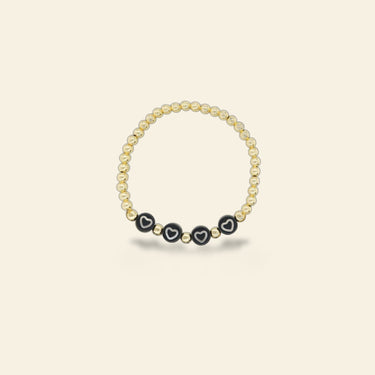 Lorelai Hearts 14k Gold Filled 4mm Beads Bracelet