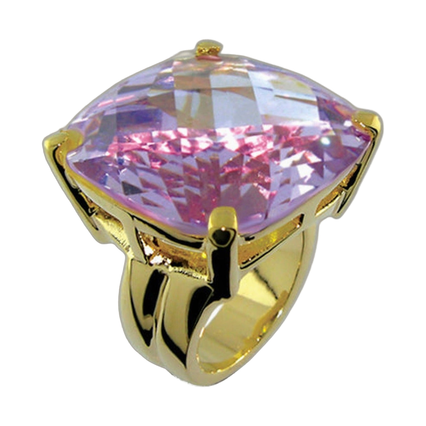 Chunky Town Ring — Faceted Cushion