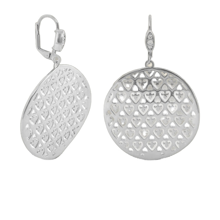Filigree Medallion Rhodium Plated Earrings
