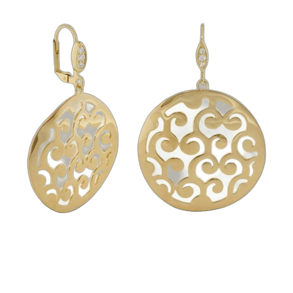 Filigree Medallion 18K Gold Plated Earrings