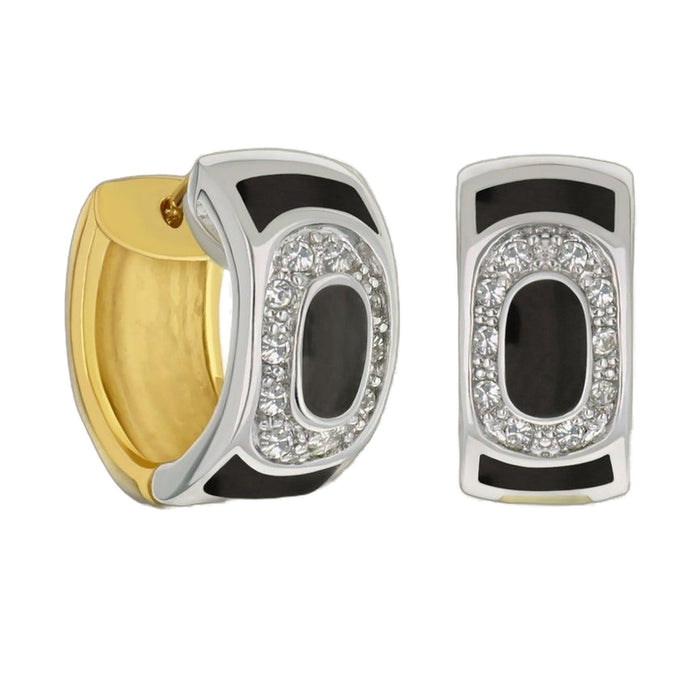 Two-Tone Enamel Earrings
