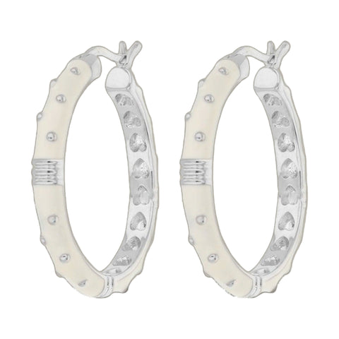 Polka Dot Earrings — Ribbed Clip Hoop