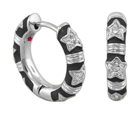 Stars of Night Earrings — Wide Huggie