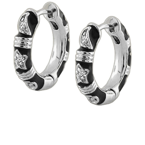 Stars of Night Earrings — Slim Hoop