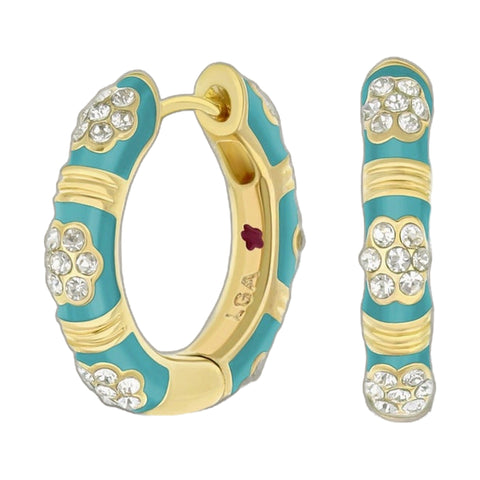 Daisy Love Earrings — Pavé Cluster Huggie