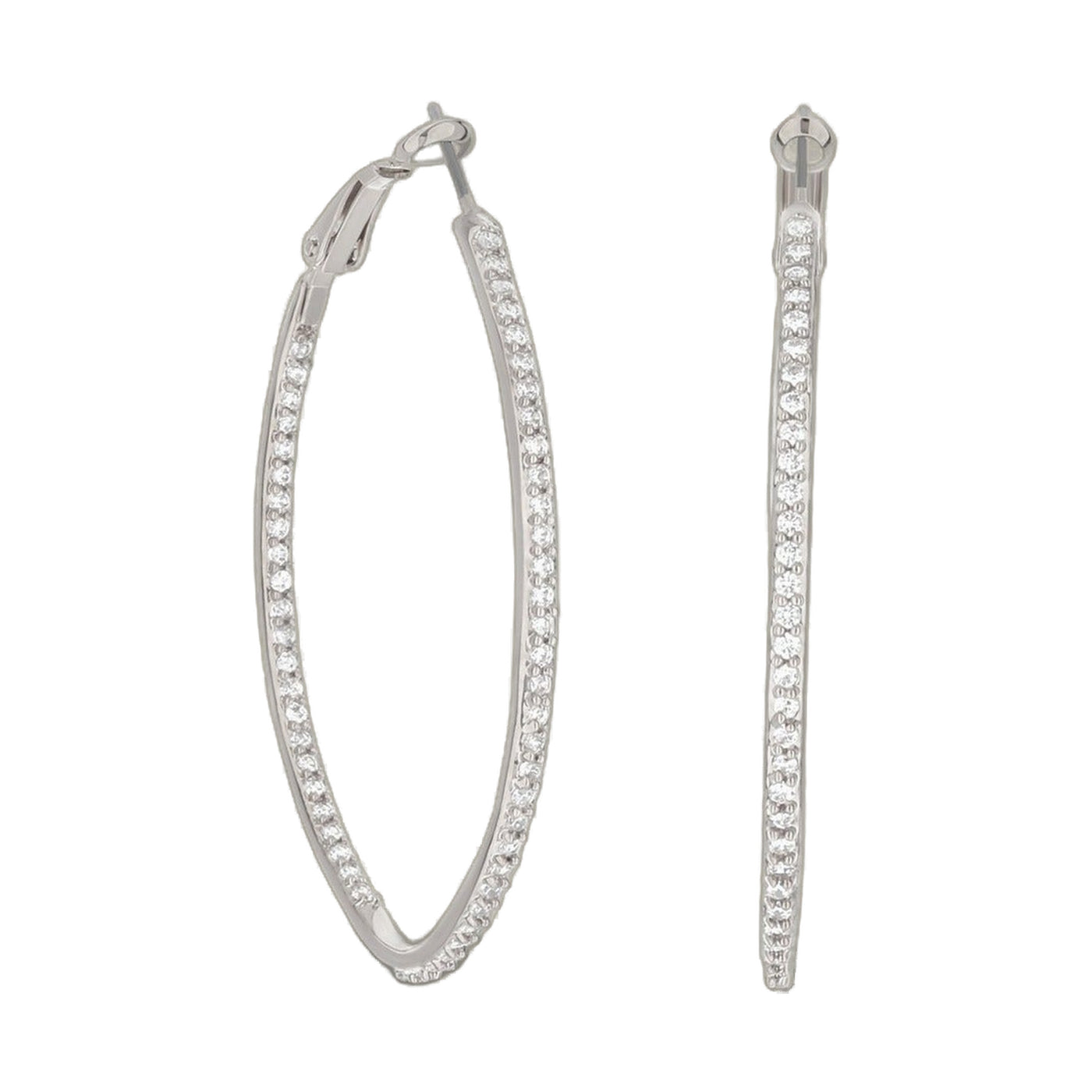 Pave Oval Hoop Earrings