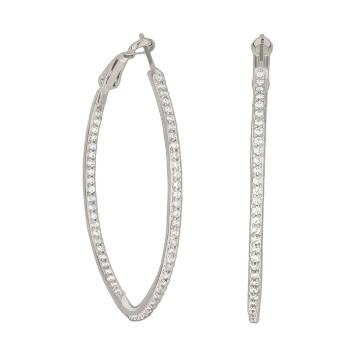 Pave Oval Hoop Earrings