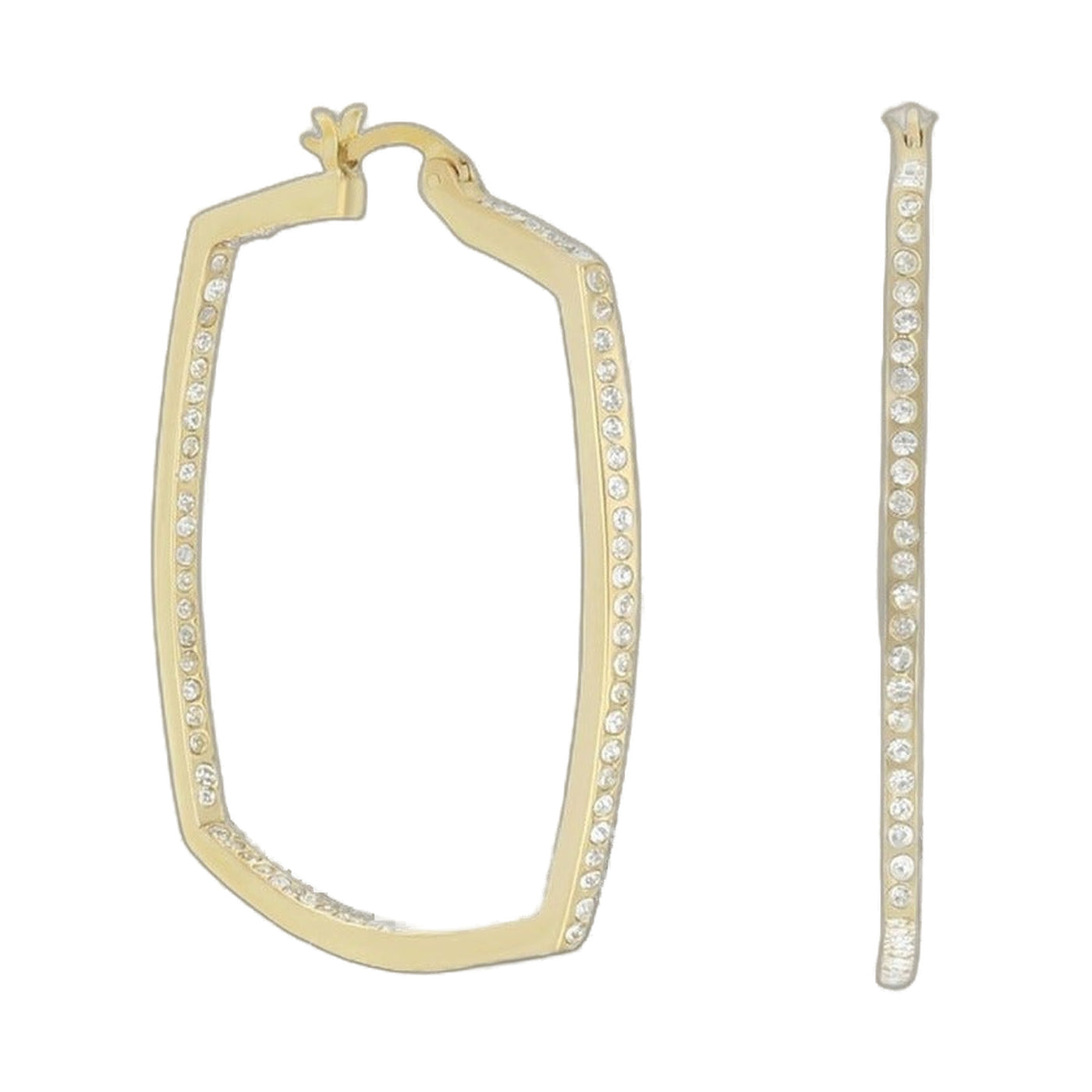 Pave Squared Hoop Earrings