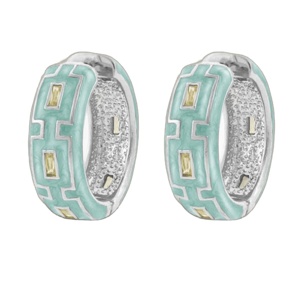 Greek Key Hoop Earrings