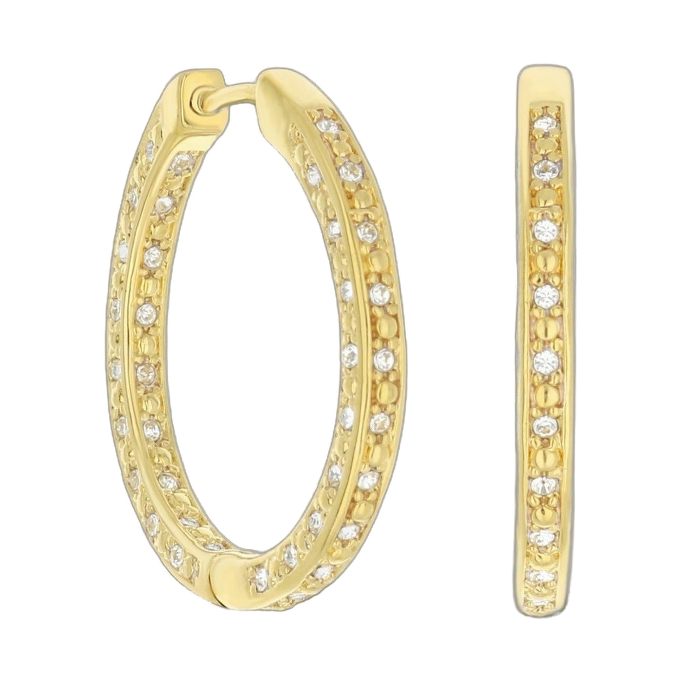 Pave Hoop Earrings