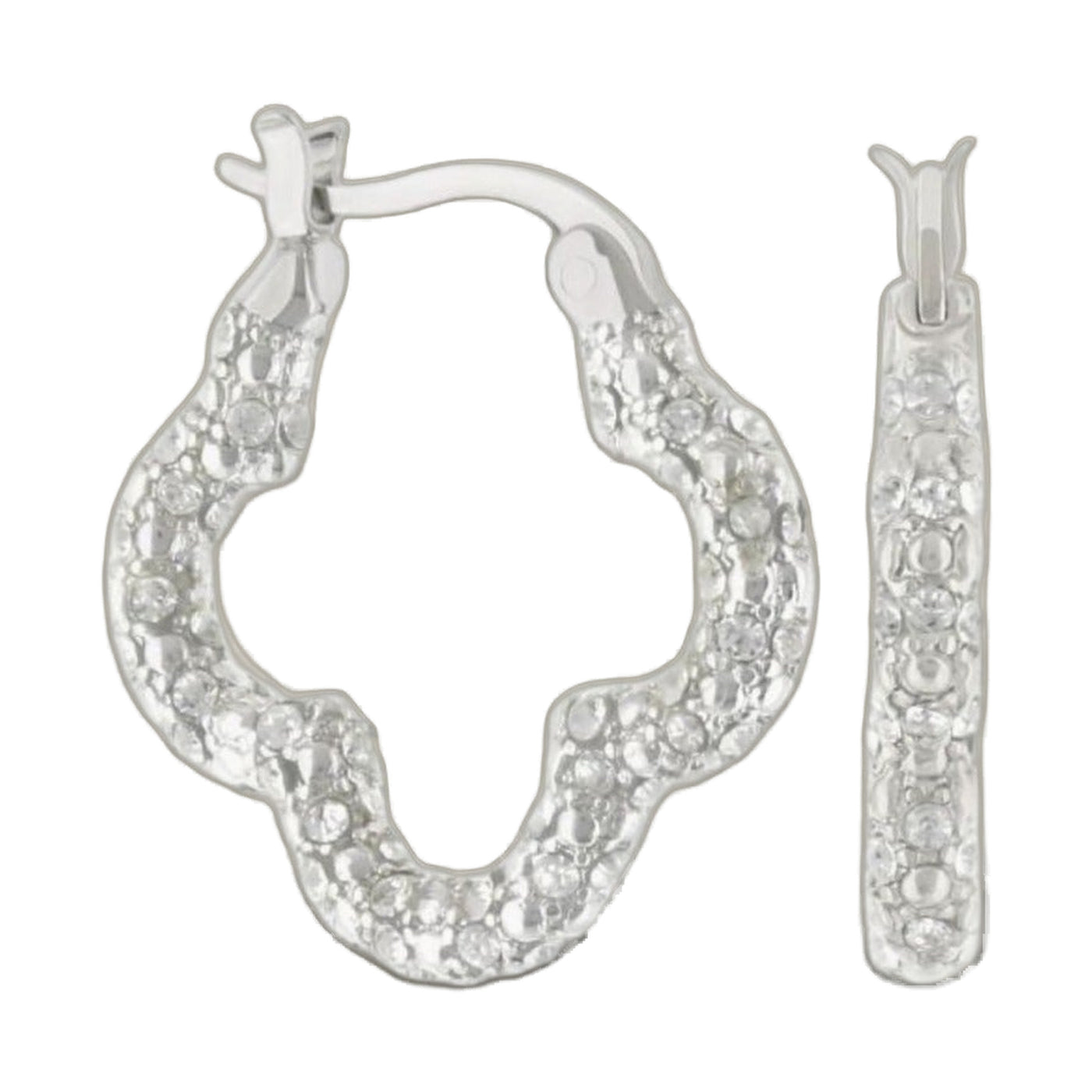 Clover Pave Hoop Earrings