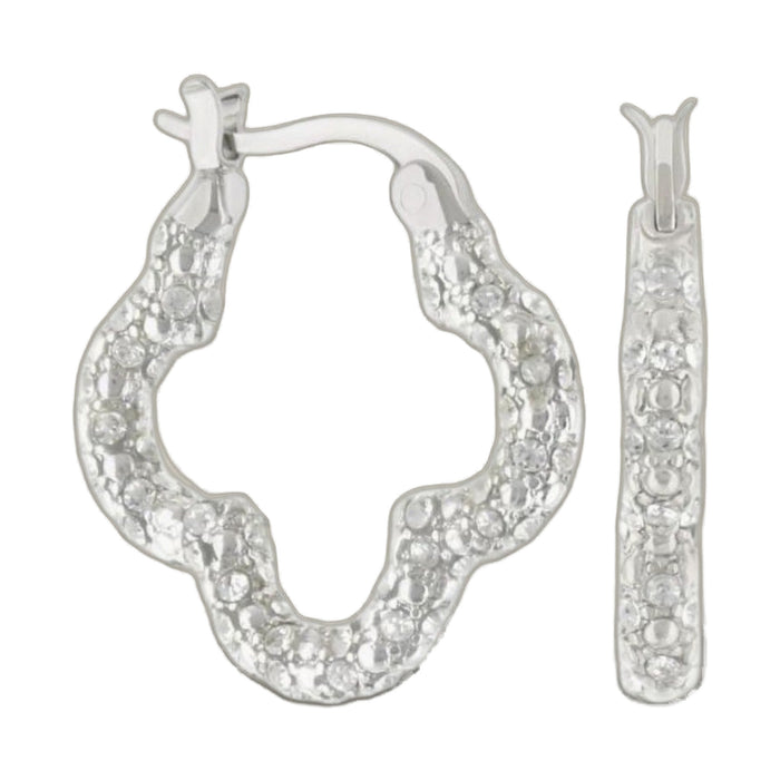 Clover Pave Hoop Earrings