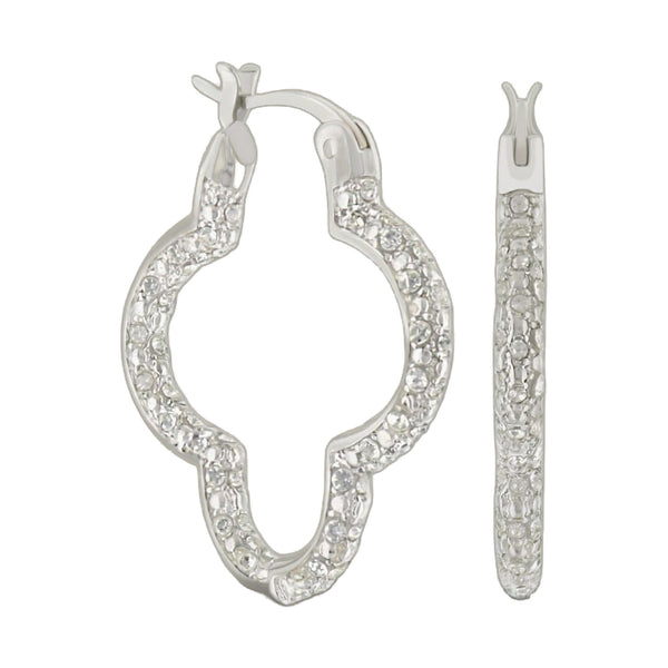 Clover Pave Hoop Earrings