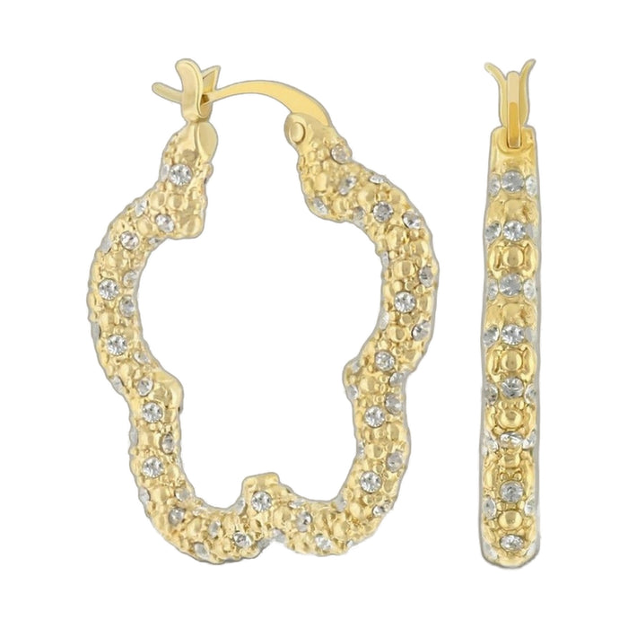 Daisy Pave Hoop Earrings