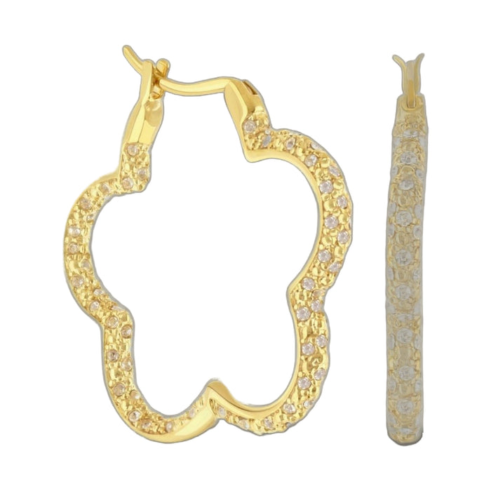 Daisy Pave Hoop Earrings