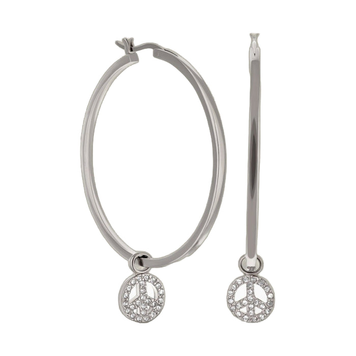Peace Sign Hoop Earrings