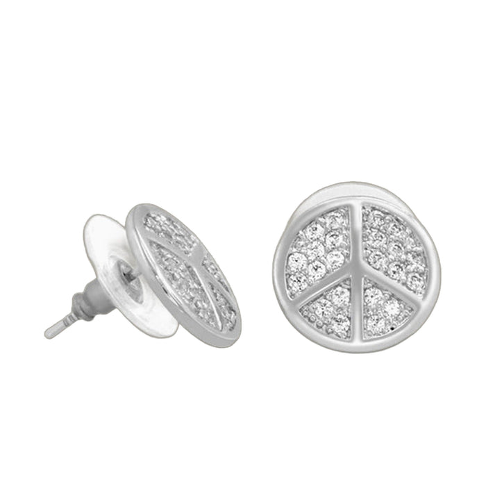 Pave Peace Earrings