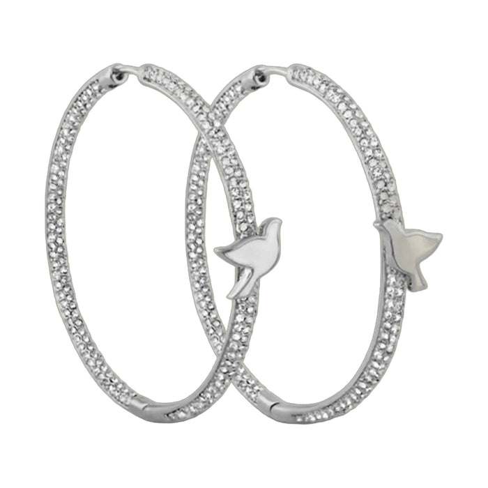 Peace and Dove Hoop Earrings