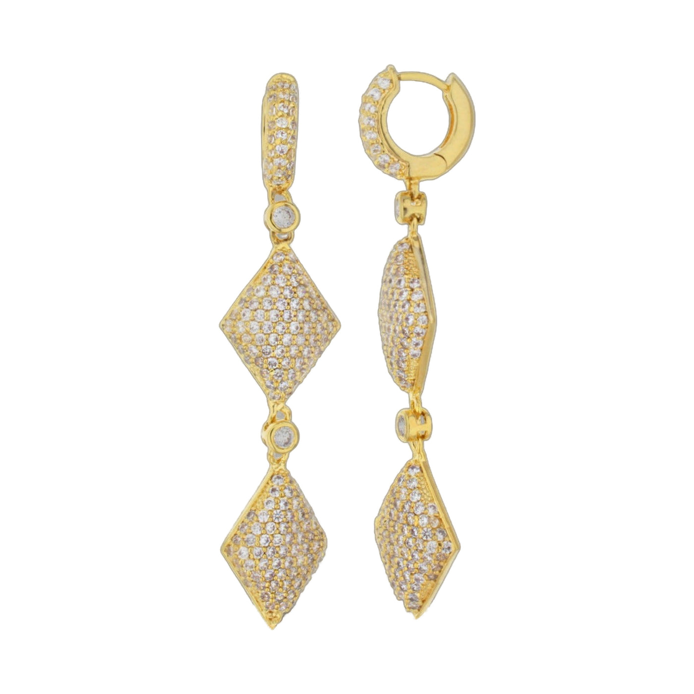 Glamour Pave Rhombus Earrings