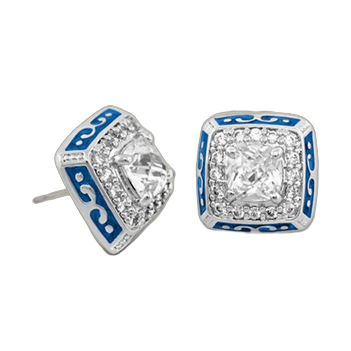 Enamel Engagement Earrings