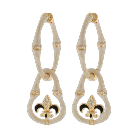 Bamboo Earrings — Fleur-de-Lis Drop