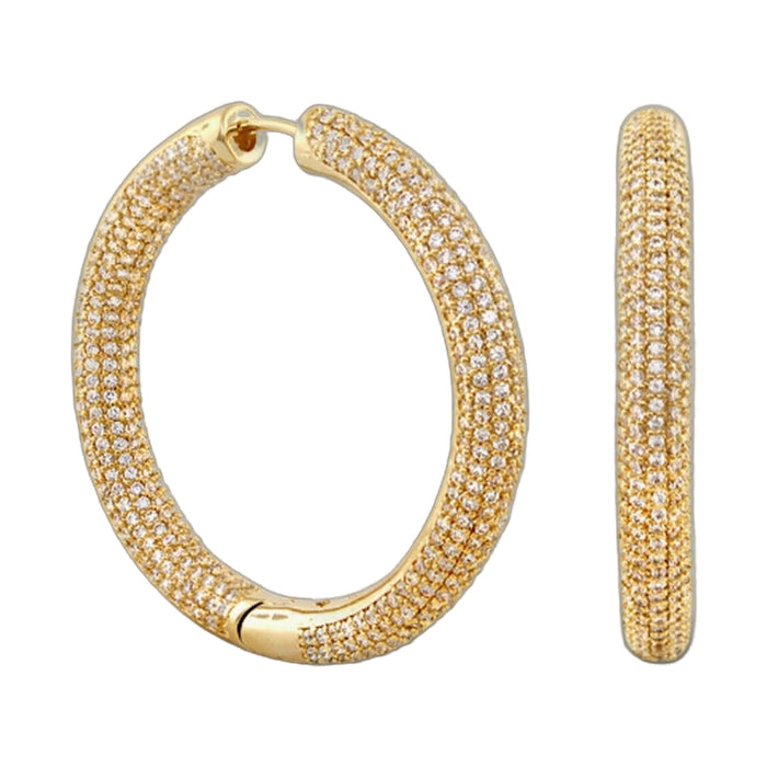 Shimmer and Glimmer Pave Round Earrings