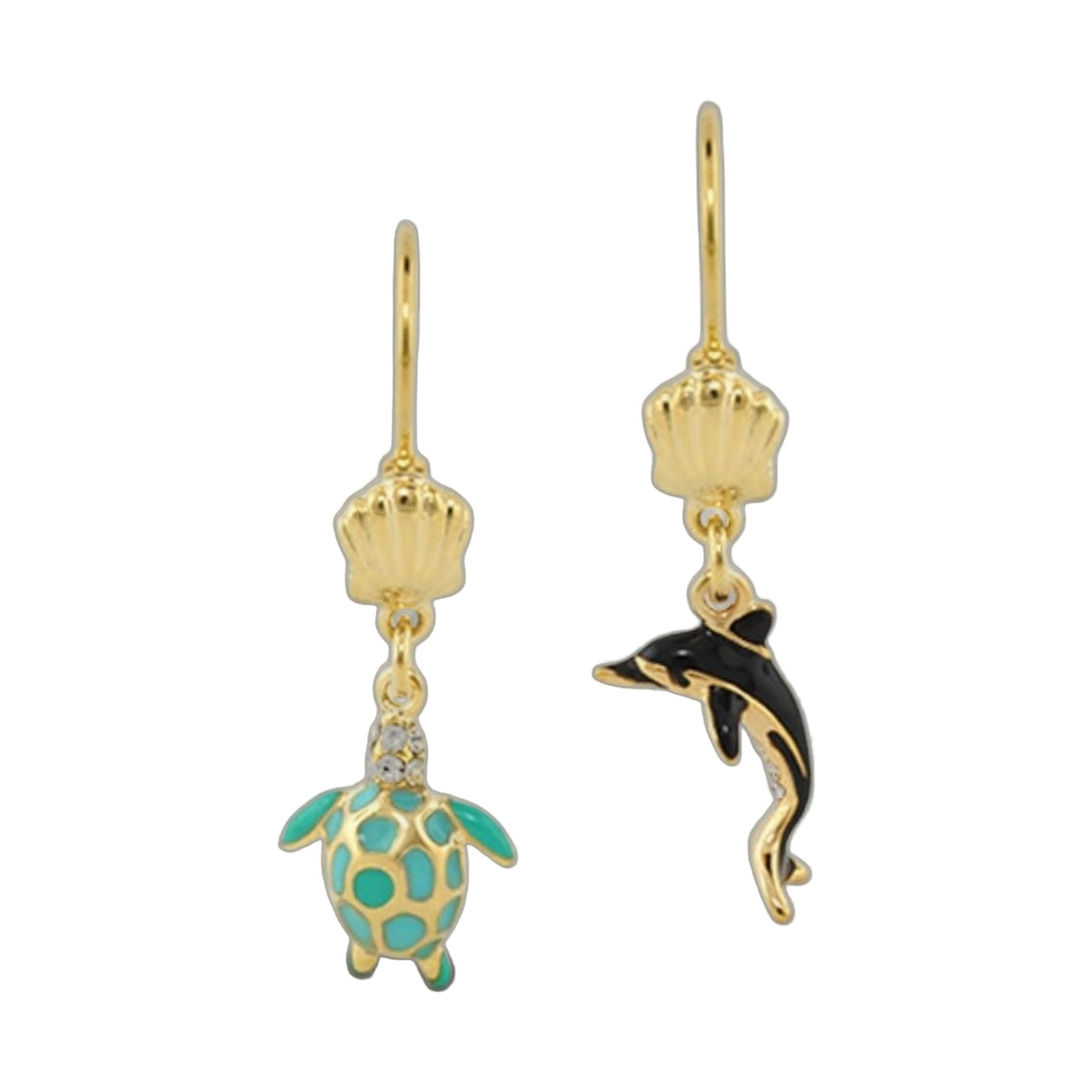 Eau Turtle & Dolphin Earrings