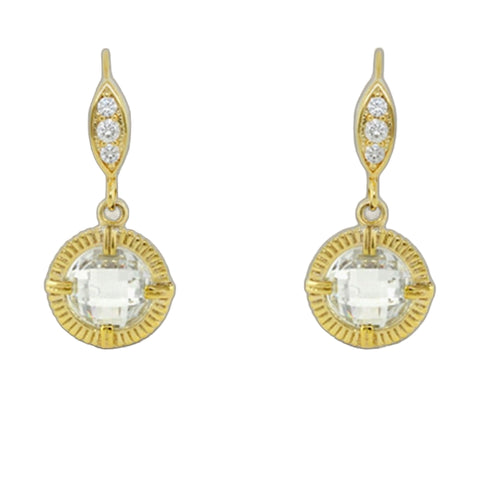 Eau Round Cz Earrings