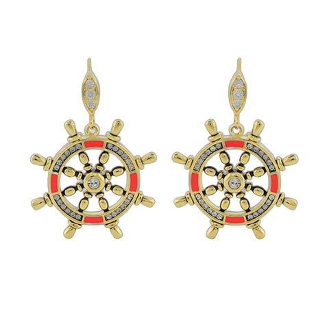 Eau Ship Wheel Earrings