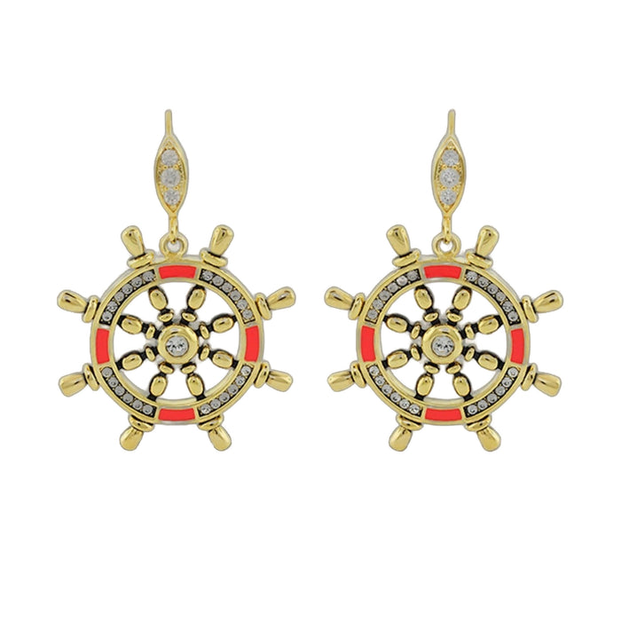 Eau Ship Wheel Earrings