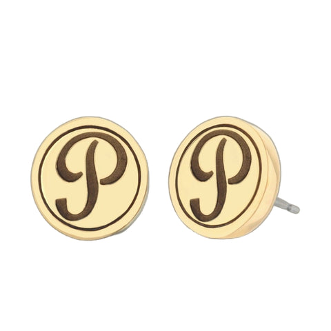 Initial P Earring