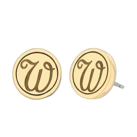 Initial W Earring