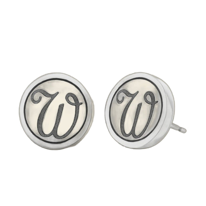 Initial W Earring