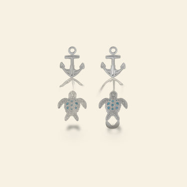 Sydney Leigh Anchor & Turtle Earrings Set of 2