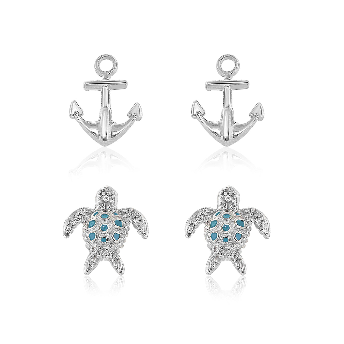 Sydney Leigh Anchor & Turtle Earrings Set of 2