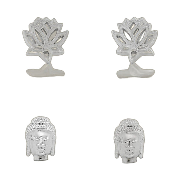 Sydney Leigh Buddah & Lotus Flower Earrings Set of 2