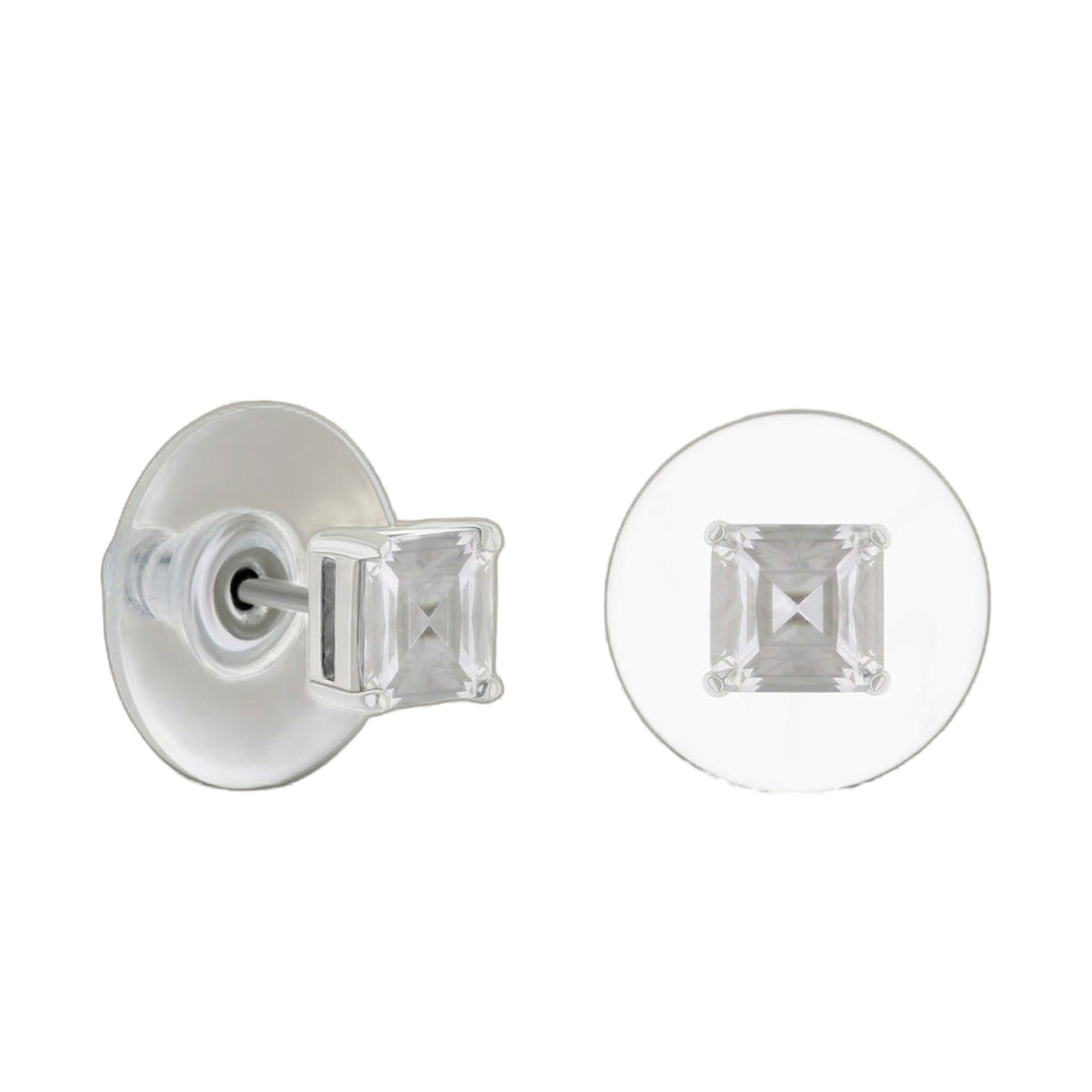 925 Princess Cut Earrings 0.8 Ct