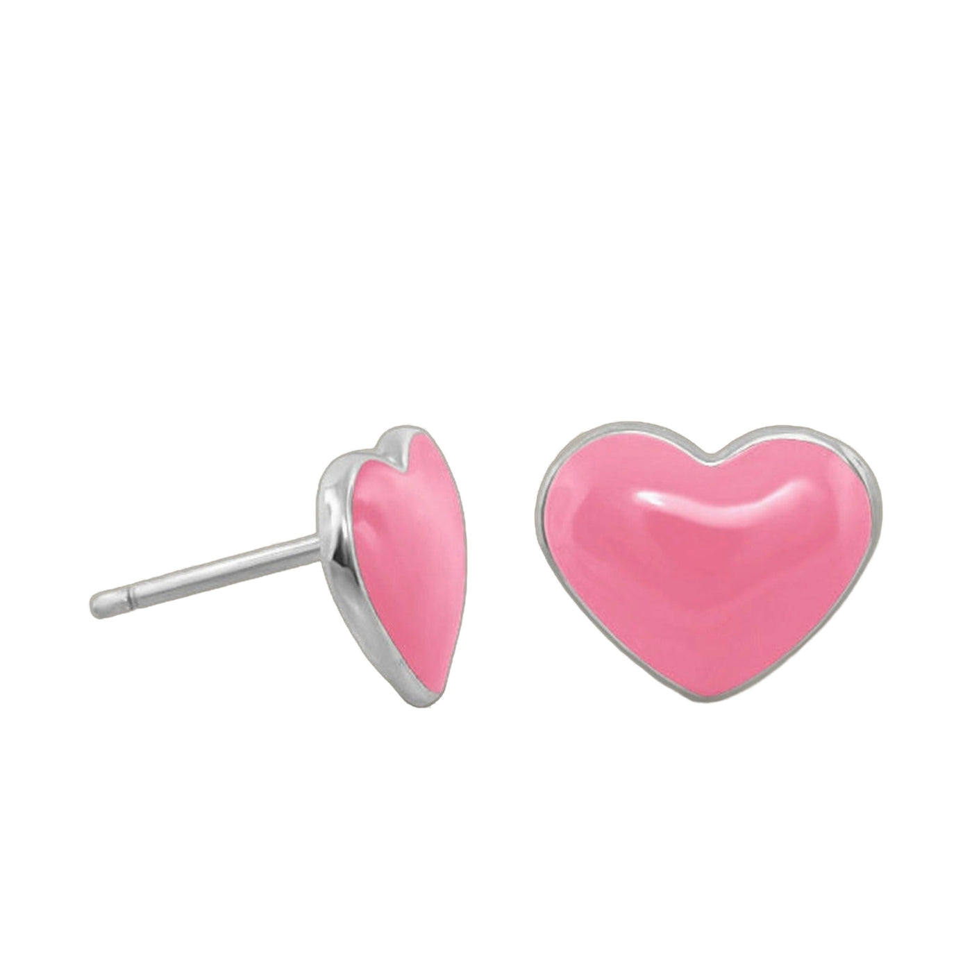 Enamel Heart Stud Earrings