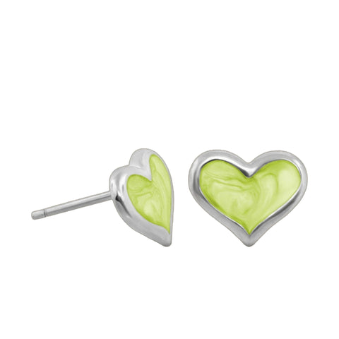 Heart Enamel Stud Earrings