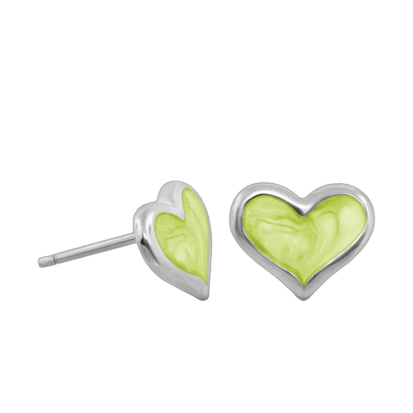 Heart Enamel Stud Earrings