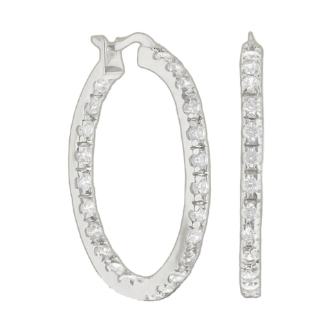 Pave Hoop Earrings