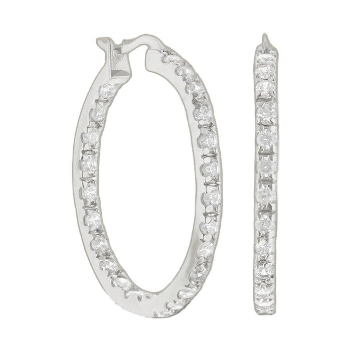 Pave Hoop Earrings