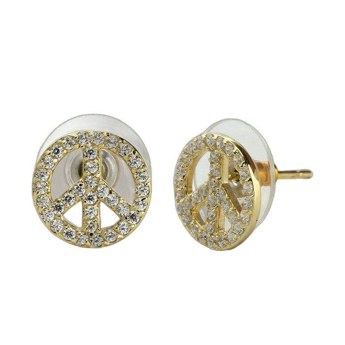 Pave Peace 925 Earrings